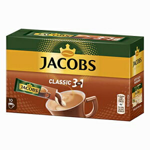 Jacobs 3in1 クラシック インスタント コーヒー スティック、10 回分 (1 パック) Jacobs 3in1 Classic Instant Coffee Sticks, 10 Single Servings (Pack of 1)