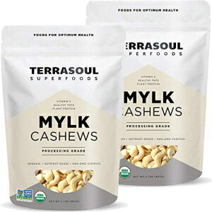 Terrasoul Superfoodsオーガニック生カシューナッツ（ミルクグレード）、4ポンド Terrasoul Superfoods Organic Raw Cashews (Mylk Grade), 4 Pounds