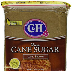 C&H、サトウキビ砂糖、ダークブラウン、2ポンドバッグ（2個パック） C&H, Cane Sugar, Dark Brown, 2lb Bag (Pack of 2)