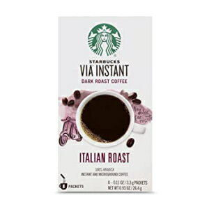0.11 Ounce (Pack of 8), Italian Roast, Starbucks VIA Instant Coffee Dark Roast Packets — Italian Roast — 1 box (8 packets)