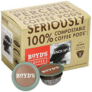 Boyd's Coffee フレンチ No. 6 コーヒー - ダークロースト - シングルカップ (72 カウント) Boyd's Coffee French No. 6 Coffee - Dark Roast - Single Cup (72 Count)