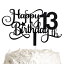 ֥åå13Фȥåѡϥåԡ13Фȥåѡ13Фѡƥ ALPHA K Black Glitter 13th Birthday Cake Topper, Happy 13th Birthday Cake Topper, 13th Birthday Party Decorations