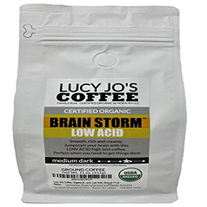 Lucy Jo's Coffee、オーガニック ブレインストーミング、ミディアム ダーク ロースト、低酸、粉砕 11 オンス Lucy Jo's Coffee, Organic Brainstorm, Medium Dark Roast, Low Acid, Ground 11 oz