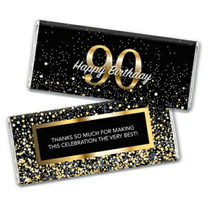 マイルストーン 90 歳の誕生日記念品チョコレートバーラッパー (24 個) Milestone 90th Birthday Favors Chocolate Bar Wrappers (24 Count)