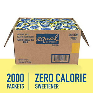 EQUAL 0꡼̣ʡ꡼̵̣ѥåȡʡ2,000 EQUAL 0 Calorie Sweetener, Yellow, Sucralose Sugar Substitute, Zero Calorie Sugar Free Sweetener Packets, Sugar Alternative, 2