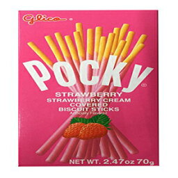 ポッキー クリームで覆われたビスケット スティック 1 パックあたり 2.47 オンス (イチゴ、3 パック) Pocky Cream Covered Biscuit Sticks 2.47 oz per Pack (Strawberry, 3 Pack)