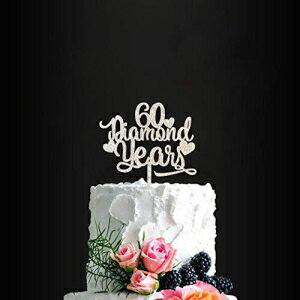60ダイヤモンド年の誕生日ケーキトッパー60周年記念ケーキトッパー、ハッピー60周年記念ケーキトッパー、記念パーティーの装飾、ダイヤモンド記念日 senni home 60 Diamond Years Birthday Cake Topper 60th Anniversary Cake Topper, Happy 60th Wedding C