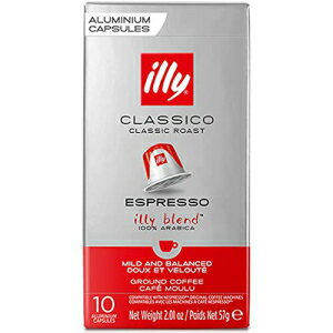 Illy Espresso Single Serve Coffee Compatible Capsules, 100% Arabica Bean Signature Italian Blend, Classico Medium Roast, 10 Count