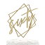 NANASUKO 60Фȥåѡ - 60 - ʴͤΥե졼դ - ξ̥ɥå - ץߥʼ ƹ NANASUKO 60th Birthday Cake Topper - sixty - with Modern Geometric Frame - Double Sided Gold Glitter -