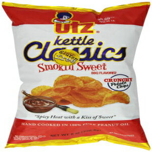 Utz Kettle ポテトチップス クラシック クランチー スモーキン スイート BBQ 8 オンス Utz Kettle Potato Chips, Classics Crunchy Smokin Sweet BBQ, 8 Ounce