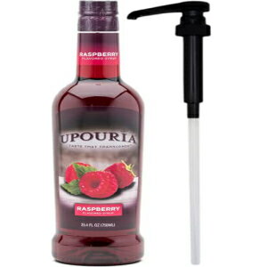 ウポウリアラズベリーフレーバーシロップ、100％ビーガン、グルテンフリー、750mlボトル-ポンプ付属 Sunny Sky Upouria Raspberry Flavored Syrup, 100% Vegan and Gluten-Free, 750 ml bottle - Pump Included