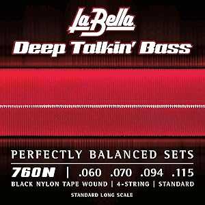 Glomarket㤨La Bella 760N Deep Talkin' Bass Black Nylon Tape Wound- Standard Long Scale Bass Guitar StringsפβǤʤ13,583ߤˤʤޤ