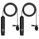 Movo LV4 Phantom Power XLR Lavalier Microphone Interview Kit with Omnidirectiona...