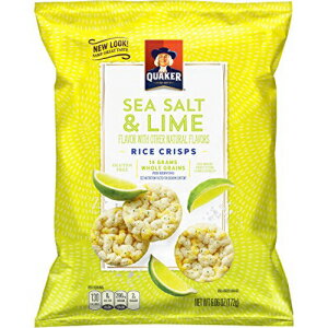 クエーカーライスクリスプ、シーソルト＆ライム、6.06オンスバッグ（パッケージは異なる場合があります） Quaker Rice Crisps, Sea Salt & Lime, 6.06 oz Bag (Packaging May Vary)