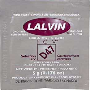 Lalvin D 47 ICV ワイン酵母 - 5 g サシェ Lalvin D 47 ICV Wine Yeast - 5 g Sachet