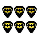 バットマン クラシック バット シールド ロゴ ノベルティ ギターピック ミディアムゲージ - 6 個セット GRAPHICS & MORE Batman Classic Bat Shield Logo Novelty Guitar Picks Medium Gauge - Set of 6