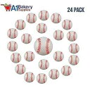 A1 Bakery Supplies 24 Pack Cake Toppers Cup Cake Toppers (Baseball Rings)