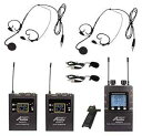Audio2000'S AWM6601U モバイル デュアル ヘッドセット マイク/ラペル マイク/ギター ライン ワイヤレス システム レポーター、DSLR ...