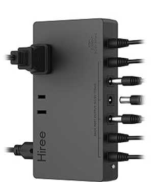 Hiree ギターペダル電源 7 DC 出力 9V エフェクトペダルボード用 2 AC コンセント付きスピーカー、楽器の充電用 Hiree Guitar Pedal Power Supply 7 DC Output for 9V Effect Pedal Board with 2 AC Outlets for Charging Speaker, Musical