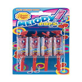 チュッパチャプス ストロベリーメロディポップ 4x15g Chupa Chups Strawberry Melody Pops, 4x15g