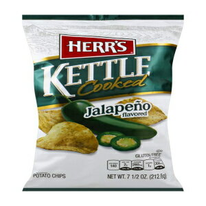 Herr's ケトルチップス、7.5オンス、ハラペーニョ風味 Herr's Kettle Chips, 7.5 Ounce,Jalapeno Flavoured