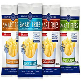 グルメベーシック スマートフライ バラエティパック - エアポップ低カロリースナック - グルテンフリー 低脂肪 非遺伝子組み換え - 減脂肪ポテトチップス 1オンス 4フレーバー バラエティパック (20個パック) Gourmet Basics Smart Fries Variety Pack