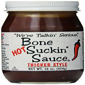 Bone Suckin Ot[Y BBQ \[XAZzbgA16 IX Bone Suckin Gourmet Foods BBQ Sauce, Thicker Hot, 16 Ounce