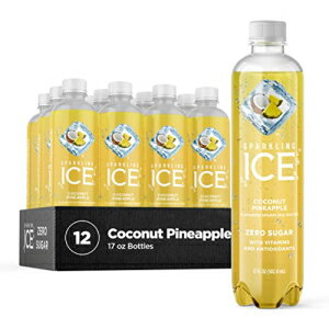 楽天GlomarketSparkling Ice, Coconut Pineapple Sparkling Water, Zero Sugar Flavored Water, with Vitamins and Antioxidants, Low Calorie Beverage, 17 fl oz Bottles （Pack of 12）