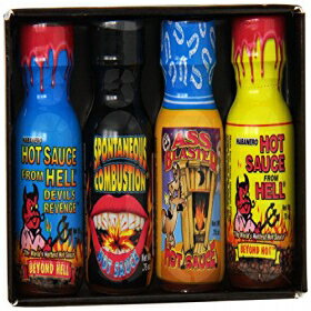 GNXg[ q[g ~j zbg\[X RNV: ~j{g 4 pbN Xtreme Heat Mini Hot Sauce Collection: Pack Of 4 Mini Bottles