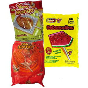 ベロ マンゴー ベロ エロテ スイカ レバナディタス ロリポップを含むスパイシーなメキシコ キャンディ キット Spicy Mexican Candy Kit Including Vero Mango, Vero Elote and Watermelon Rebanaditas Lollipops