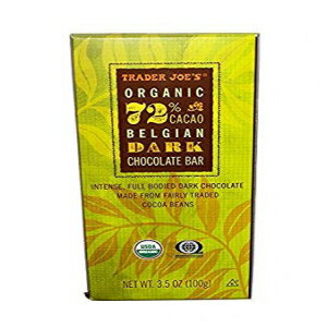 トレーダージョーズ フェアトレード オーガニック カカオ 72% ベルギー産ダークチョコレートバー (2個パック) Trader Joe's Fair Trade Organic 72 % Cacao Belgian Dark Chocolate Bar ( pack of 2)