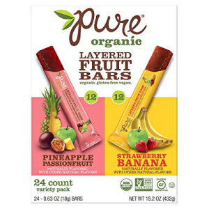 sAI[KjbNC[ht[co[ipCibvpbVt[cAXgx[oiij24JbgB({bNX 2 pbN) Pure Organic Layered Fruit Bars (Pineapple Passionfruit; Strawberry Banana) 24 ct. (Pack of 2 bxs)