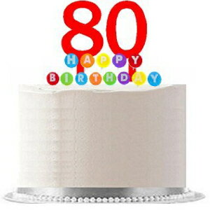 ֹ080WCD - ϥåԡ80Фѡƥ åɥȥåѡ &쥤ܡɥ륹 쥬Ȥʥǥ졼ȥåѡå Item#080WCD - Happy 80th Birthday Party Red Cake Topper &Rainbow Candle Stand Elegan