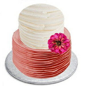 エレガントなウェディング/誕生日フラワーケーキデコレーション手作り生地トッパー3インチピンクジニア Elegant Wedding / Birthday Flower Cake Decoration Hand Crafted Fabric Topper 3inch Pink Zinia