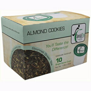 Special Tea Company アーモンドクッキー、緑茶シングルサーブカップ (10 個パック) Special Tea Company Almond Cookies, Green Tea Single Serve Cup (Pack of 10)