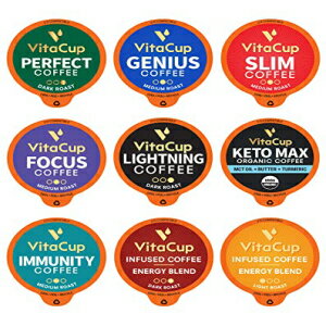 楽天GlomarketVitaCup コーヒー バラエティ サンプラー パック 40ct。ビタミンとスーパーフードを注入したリサイクル可能なシングルサーブポッドは、キューリグ 2.0 を含む K カップ ビール醸造所と互換性があります。 VitaCup Coffee Variety Sampler Pack 40ct. Vitami