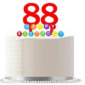 ֹ088WCD - ϥåԡ88Фѡƥ åɥȥåѡ &쥤ܡɥ륹 쥬Ȥʥǥ졼ȥåѡå Item#088WCD - Happy 88th Birthday Party Red Cake Topper &Rainbow Candle Stand Elegan
