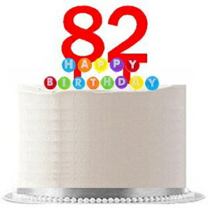 ֹ082WCD - ϥåԡ82Фѡƥ åɥȥåѡ &쥤ܡɥ륹 쥬Ȥʥǥ졼ȥåѡå Item#082WCD - Happy 82nd Birthday Party Red Cake Topper &Rainbow Candle Stand Elegan