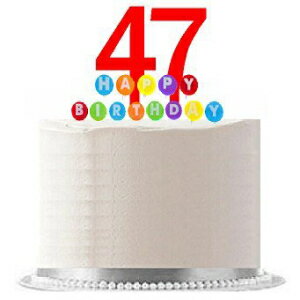 ֹ047WCD - ϥåԡ47Фѡƥåɥȥåѡ&쥤ܡɥ륹ɥ쥬Ȥʥǥ졼ȥåѡå Item#047WCD - Happy 47th Birthday Party Red Cake Topper & Rainbow Candle...