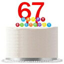 iԍ067WCD - nbs[67΂̒ap[eB[ bhP[Lgbp[ & C{[LhX^h GKgȃP[LfR[Vgbp[Lbg Item#067WCD - Happy 67th Birthday Party Red Cake Topper & Rainbow Candle Stand Elegan
