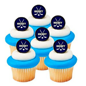 ホッケー イージー トッパー カップケーキ デコレーション リング - 12 個パック Hockey Easy Toppers Cupcake Decoration Rings -12pk