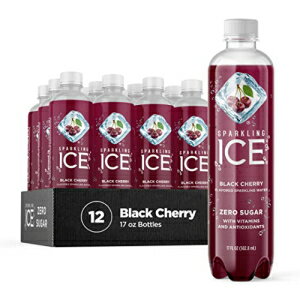 楽天GlomarketSparkling Ice, Black Cherry Sparkling Water, Zero Sugar Flavored Water, with Vitamins and Antioxidants, Low Calorie Beverage, 17 fl oz Bottles （Pack of 12）