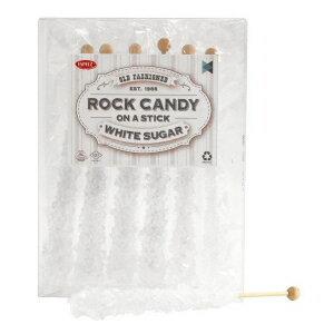 6 Count (Pack of 1), White / Original, Extra Large Rock Candy Sticks: 6 White Rock Candy Sticks - Original - Individually Wrapped for Party Favors, Candy Buffet, Showers, Receptions, Old Fashioned Espeez Bulk C