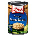 リビーズのクリスピーザワークラウト | クラシックバレルエイジドのピリッとした酸味 | シャキシャキ半透明の金色の千切りキャベツ | 塩漬け、発酵させてからホットパック | 14.5オンス缶（12本入り） Libby's Crispy Sauerkraut | Classic Barrel Aged