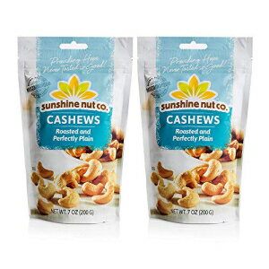 Sunshine Nut Company 'Perfectly Plain' カシューナッツ、ピーナッツフリー、グルテンフリー、GMO フリー、7 オンス、2 パック Sunshine Nut Company 'Perfectly Plain' Cashews, Peanut Free, Gluten Free, GMO Free, 7 oz, Pack of 2 1