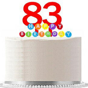 #083WCD - ϥåԡ 83 Фѡƥ å  ȥåѡ &쥤ܡ ɥ  쥬Ȥʥ ǥ졼 ȥåѡ å Item#083WCD - Happy 83rd Birthday Party Red Cake Topper &Rainbow Candl