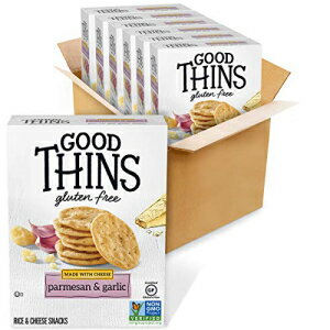 Good Thins パルメザン & ガーリック ライス & チーズ スナック グルテン フリー クラッカー、6 〜 3.5 オンスの箱 Good Thins Parmesan & Garlic Rice & Cheese Snacks Gluten Free Crackers, 6 - 3.5 oz Boxes