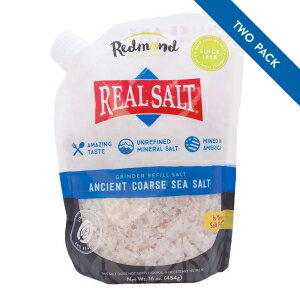 1ポンド（2個パック）、レドモンド本物の海塩 - 天然未精製グルテンフリー粗塩、16オンスポーチ（2個パック） 1 Pound (Pack of 2), Redmond Real Sea Salt - Natural Unrefined Gluten Free Coarse, 16 Ounce Pouch (2 Pack)