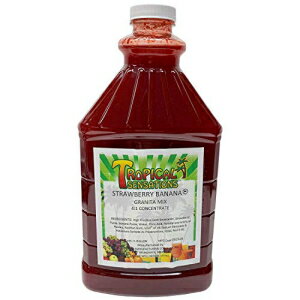 Slushie Mix、Tropical Sensations、64オンスボトル（ストロベリーバナナ） Slushie Mix, Tropical Sensations, 64 oz bottle (Strawberry Banana)