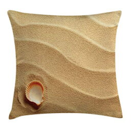 アンベソンヌの貝殻は枕クッションカバーを投げます、黄金色の砂の海の沿岸のテーマのビーチアートプリントの小さな貝殻、装飾的な正方形のアクセントの枕カバー、20 "X 20"、サンドブラウン Ambesonne Seashells Throw Pillow Cushion Cover, Little Seashell